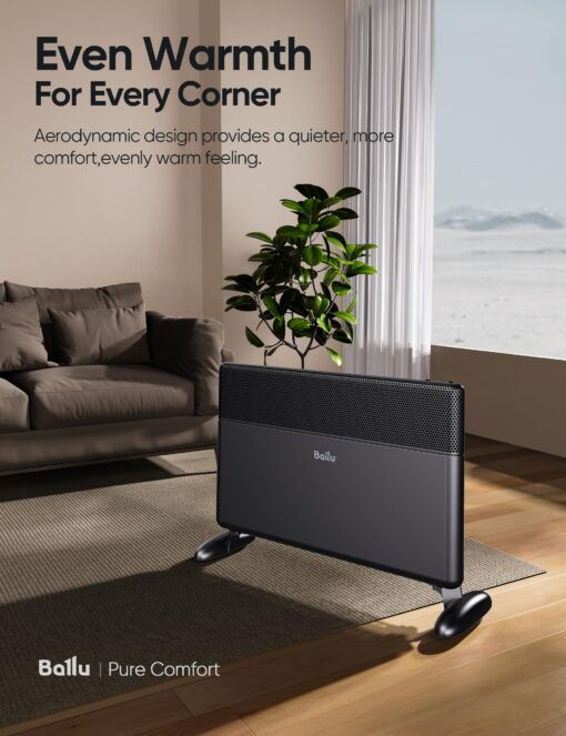 Ballu Convection Panel Space Heater,Whole Room Electric Space Heater Indoor with Program Thermostat,Wifi App,Portable Standing Wall Mount,Heater Indoor Use Large Room,Work with Alexa - Image 2