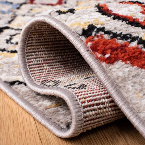 SAFAVIEH Amsterdam Collection Area Rug - 10' x 14', Light Grey & Multi, Moroccan Boho Design, Non-Shedding & Easy Care, Ideal for High Traffic Areas in Living Room, Bedroom (AMS108G) - Image 3