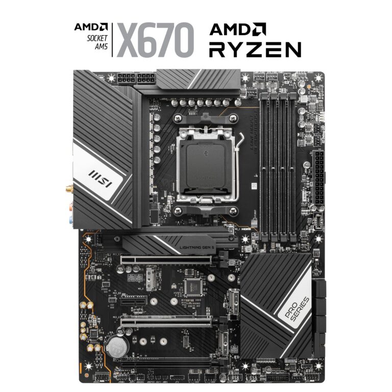 MSI PRO X670-P WiFi ProSeries Motherboard (AMD AM5, DDR5, PCIe 4.0, SATA 6Gb/s, M.2, USB 3.2 Gen 2, Wi-Fi 6E, HDMI/DP, ATX) (Renewed) - Image 7