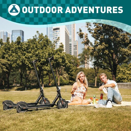 CYBERGOING Electric Scooter with 430W Peak Motor for Adults, 10" Shock Absorbing Tires, Up to 17-Mile Range & 19 MPH Speed Portable Folding Commuting E Scooter with Dual Breaking System - Image 3