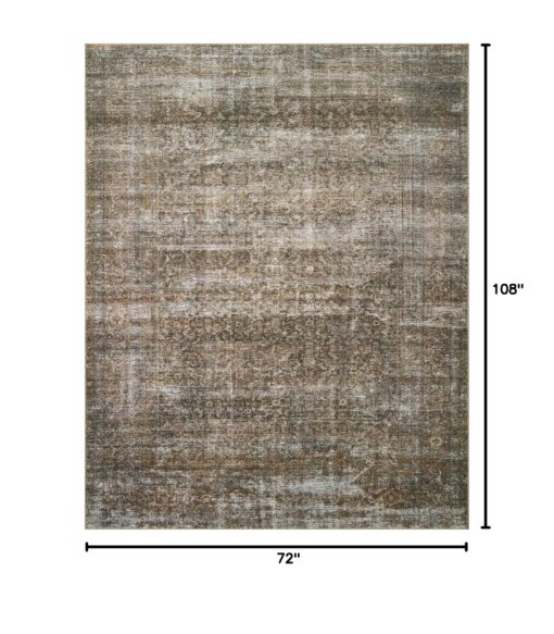 Loloi Amber Lewis Billie Collection, Tobacco & Rust 6'-0" x 9'-0" Area Rug – Antique & Distressed Accent Rugs for Living Room, Bedroom, Entryway & Hallway, No Shed High Traffic Area Home Decor Rug
