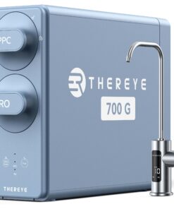 Thereye 8 Stage Reverse Osmosis System, 700 GPD Tankless Reverse Osmosis Water Filter, Under Sink RO Water Filtration System, Reduce PFAS/TDS, Smart LED Faucet, 2:1 Pure to Drain, Blue