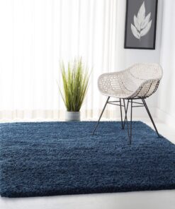 SAFAVIEH Fontana Shag Collection Area Rug - 9' x 12', Blue, Solid Design, Non-Shedding & Easy Care, 2-inch Thick Ideal for High Traffic Areas in Living Room, Bedroom (FNT800M)