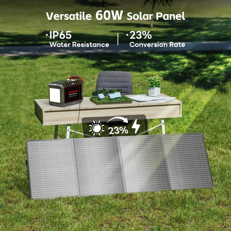 MARBERO 237Wh Solar Generator with Solar Panel Included Portable Power Station 300W Pure Sine Wave with Foldable Solar Panel 60W Set for Camping Outdoor Hiking Fishing Emergency - Image 4