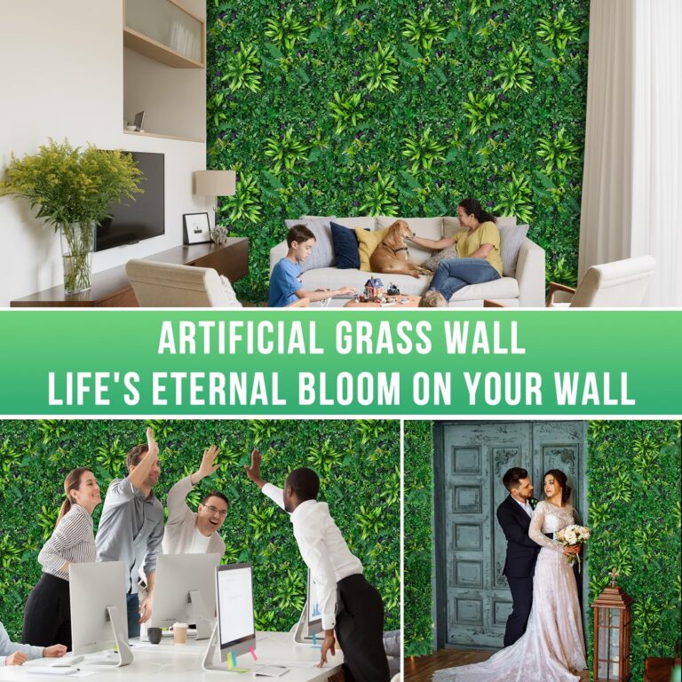 Grooy Artificial Boxwood Panels, Grass Wall Panels 20"x20"(12pcs), Privacy Hedge Fence Screen with UV Protection, Fake Greenery Backdrop for Indoor Wedding and Outdoor Garden Backyard - Image 4