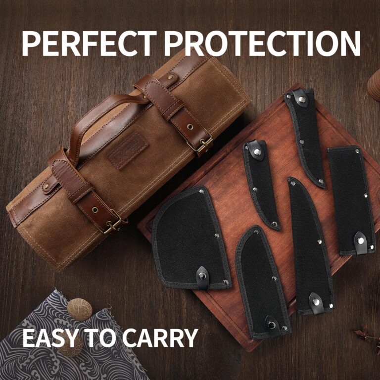 XCHIEF PRO Chef Knife Set, Hand Forged Meat Boning Carving Cleaver Butcher Knife, High Carbon Steel Japan Nakiri Santoku Knife Set with Accessories for Kitchen, BBQ Camping Knives Set with Bag - Image 4