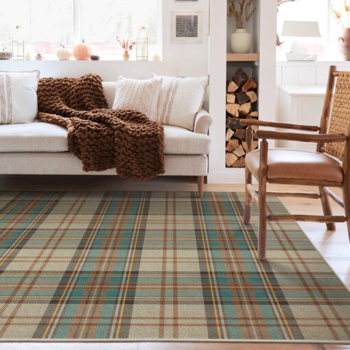 Ruggable Washable 5x7 Area Rug, Plaid, Premium Winter Rugs for Living Room, Bedroom, Kitchen, Office, Classroom with Gripper Non Slip Pad, Dress Stewart Tartan Khaki - Image 7