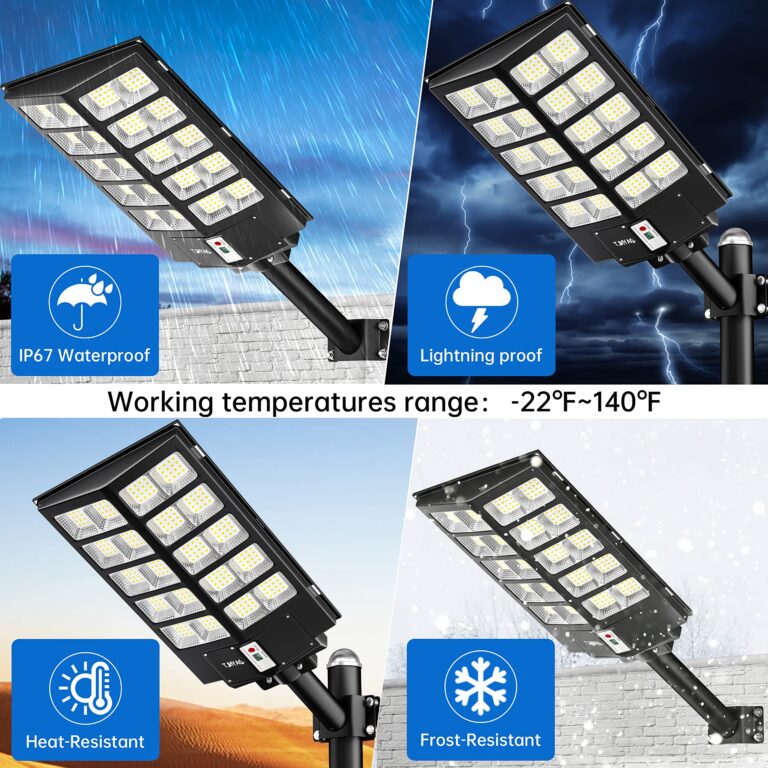 JAYNLT Y-5200W Solar Street Lights Outdoor,520000LM 6500K Commercial Parking Lot Lights Dusk to Dawn, Waterproof Solar Security Flood Lights with Motion Sensor and Remote for Yard, Garage, Driveway - Image 3