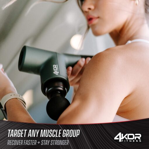 4KOR Fitness Muscle Percussion Massage Gun, Deep Tissue Vibration Massager, Rechargeable Handheld Stimulation, Ultra Quiet - Image 5