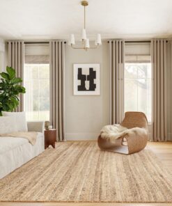 nuLOOM 8x10 Rigo Jute Hand Woven Area Rug, Natural, Solid Farmhouse Design, Natural Fiber, For Bedroom, Living Room, Dining Room, Hallway, Office, Kitchen, Entryway