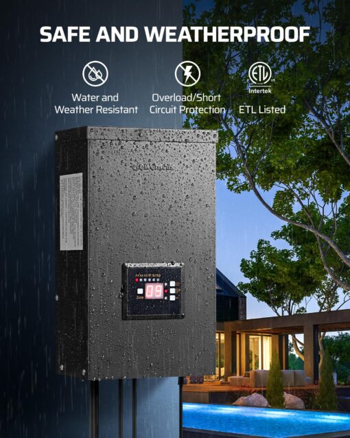 DEWENWILS 600W Low Voltage Landscape Transformer, 6 Independent Outputs, Outdoor Waterproof 12 Volt Transformer with Photocell & Timer, 120V to 12V/14V AC, Multi Zone Landscape Lighting Transformer… - Image 6