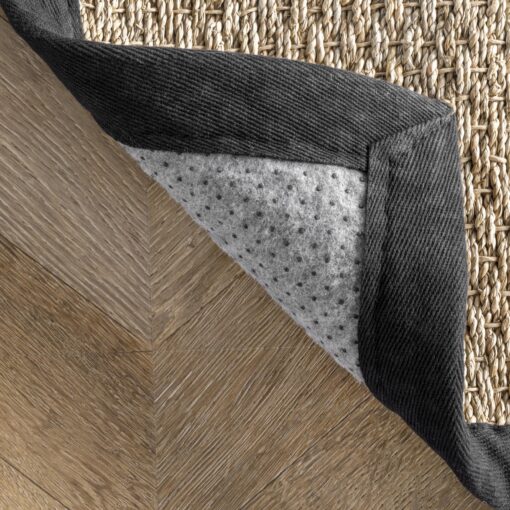 nuLOOM 9x12 Elijah Seagrass Area Rug, Black, Solid Farmhouse Style, Cotton Bordered, Basketweave, Natural Fiber, For Bedroom, Dining Room, Living Room, Hallway, Office, Kitchen, Entryway - Image 6