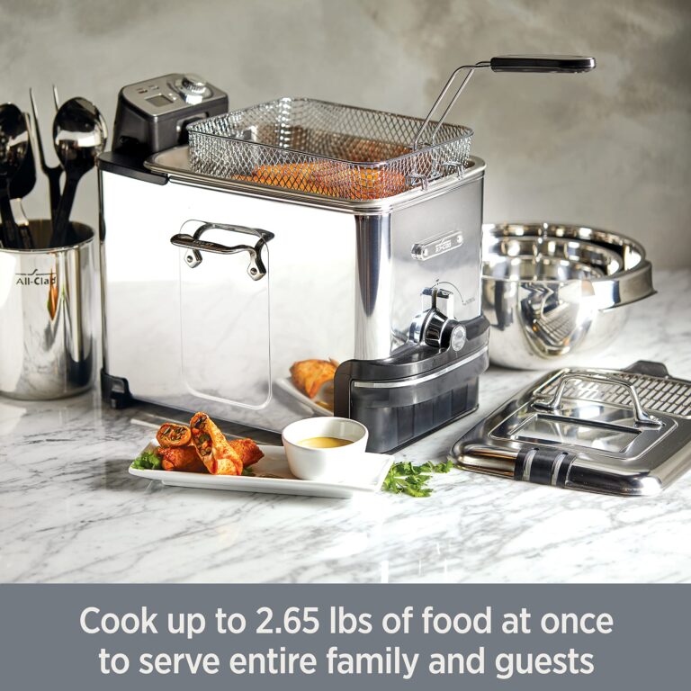 All-Clad Electric Deep Fryer with Basket and Lid, Stainless Steel Deep Fryer for Home Use, 1700W, Dishwasher Safe - Image 8