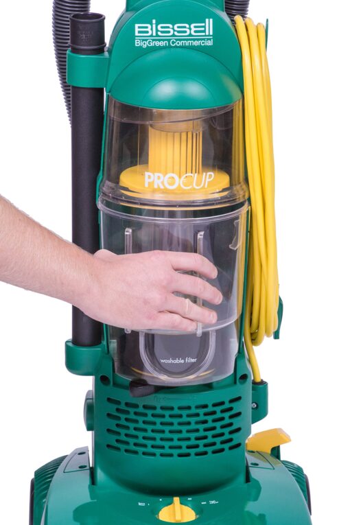 BISSELL BigGreen BGU1937T 13.5" Pro Cup Bagless Upright Vacuum with On-board Tools, 44" Height, 13.5" Wide, 13.2" Length, Polypropylene, 2 fl. oz. Capacity, Green - Image 5