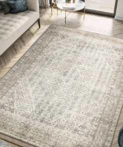 Keen Home Design 8x10 Rug - Machine Washable Area Rug with Non-Slip Backing, Ideal for Living Room, Dining Room, Bedroom - Vintage, Easy Clean, Durable, Low Pile Rug - (8' x 10')