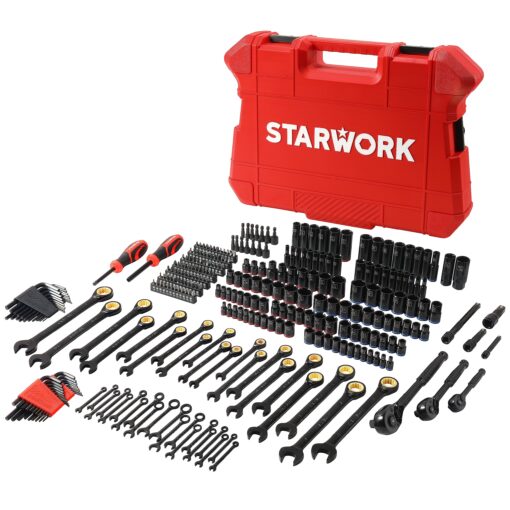 STARWORK TRUE MECHANIC 303-Piece Mechanics Tool Set, 120T Ratcheting Wrench, Professional, SAE/Metric - Image 6