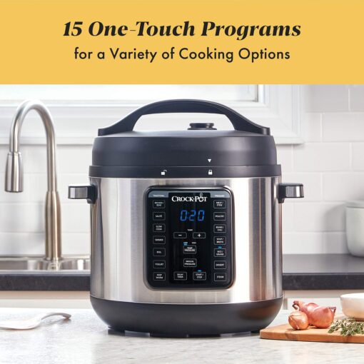 Crock-Pot 8-Quart Multi-Use XL Express Crock Programmable Slow Cooker and Pressure Cooker with Manual Pressure, Boil & Simmer, Stainless Steel - Image 6