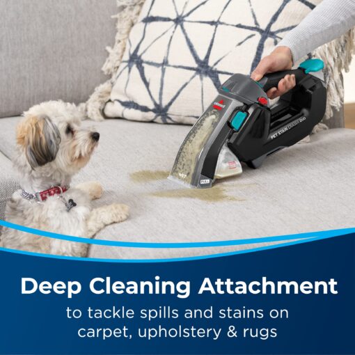 BISSELL Stain Eraser Duo, 2-in-1 Cordless Portable Deep Cleaner and Hand Vacuum with PET PRO OXY Spot & Stain Formula, 3705, Black - Image 4