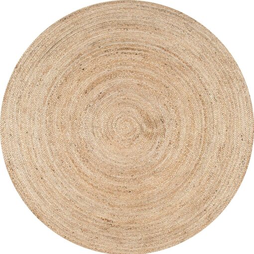 FRELISH DECOR Handwoven Jute Area Rug - 8 feet Round - Natural Yarn - Rustic Vintage Beige Braided Reversible Rug - Eco Friendly Rugs for Bedroom - Kitchen - Living Room - Farmhouse (8' Round) - Image 9