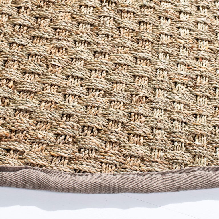 Safavieh Natural Fiber Collection Area Rug - 6' x 8', Natural & Grey, Seagrass, Basketweave Design with Cotton Border, Ideal for The Living Room, Bedroom, Dining Room (NF114P-68) - Image 8