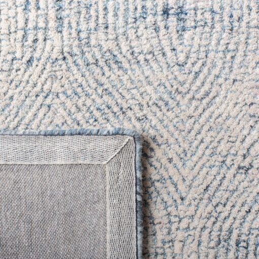 SAFAVIEH Abstract Collection 8' Round Ivory/Blue ABT340M Handmade Premium Wool Entryway Foyer Living Room Bedroom Kitchen Area Rug - Image 2