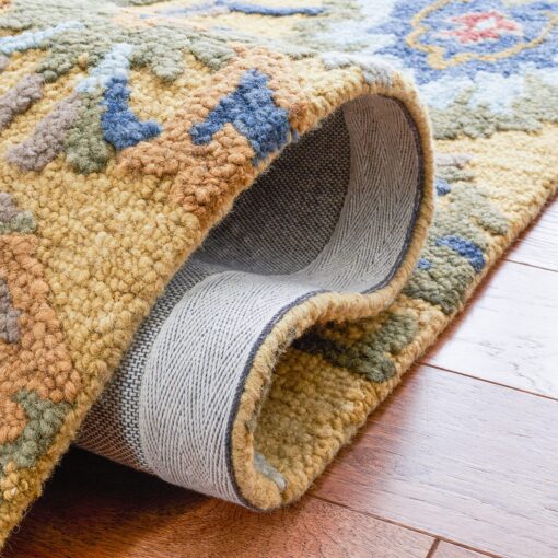 SAFAVIEH Blossom Collection Area Rug - 6' x 9', Gold & Multi, Handmade Wool, Ideal for High Traffic Areas in Living Room, Bedroom (BLM402D) - Image 4