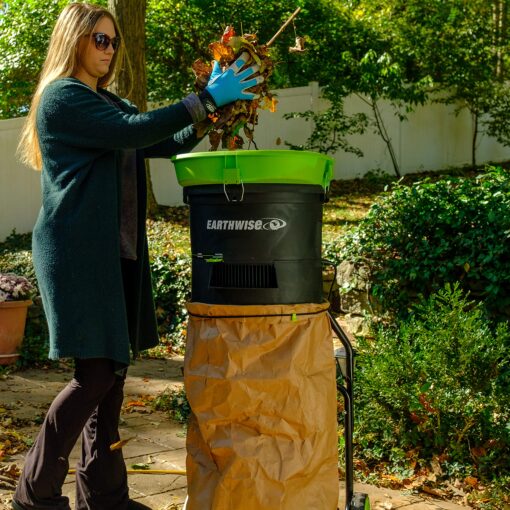 Earthwise LM71313 Amp 13-Inch Corded Electric Leaf Mulcher/Shredder, Green - Image 4