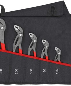 KNIPEX Cobra Set Water Pump Pliers Set, 5 Parts, 125 to 300 mm, Self-Locking Effect, in Roll-Up Bag, Tool Set, Pipe Wrench, 00 19 55 S5