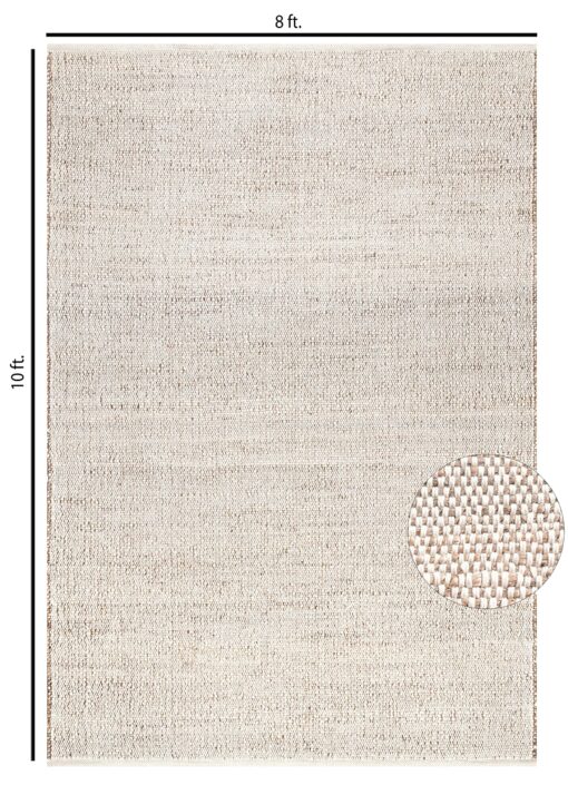 S & L Homes Jute Cotton Hand Woven Natural Farmhouse Area Rug for Living Room - Rustic Vintage Bohemian Décor - (8' x 10' Natural) - Image 8