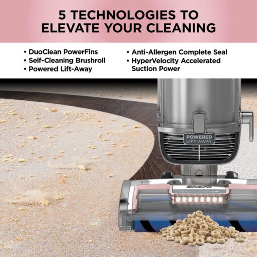 Shark AZ2002 Vertex DuoClean PowerFins Upright Vacuum with Powered Lift-Away Self-Cleaning Brushroll and HEPA Filter, 1 Quart Dust Cup Capacity, Rose Gold (Renewed) - Image 8