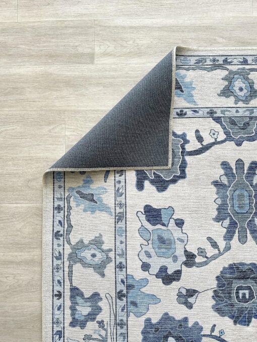 Navy Blue Oushak Rug, Modern, Vintage, Turkish, Eclectic, Floral, Pastel, Washable, Area Rugs for Living Room, Dining, Bedroom, Nursery, Girls, Boys, 5'9"x8'9" - Image 6