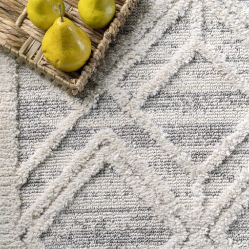 nuLOOM 8x11 Ansley Moroccan Tassel Area Rug, Light Grey, High-Low Textured Bohemian Design, Plush High Pile, Stain Resistant, For Bedroom, Living Room, Hallway, Entryway - Image 6