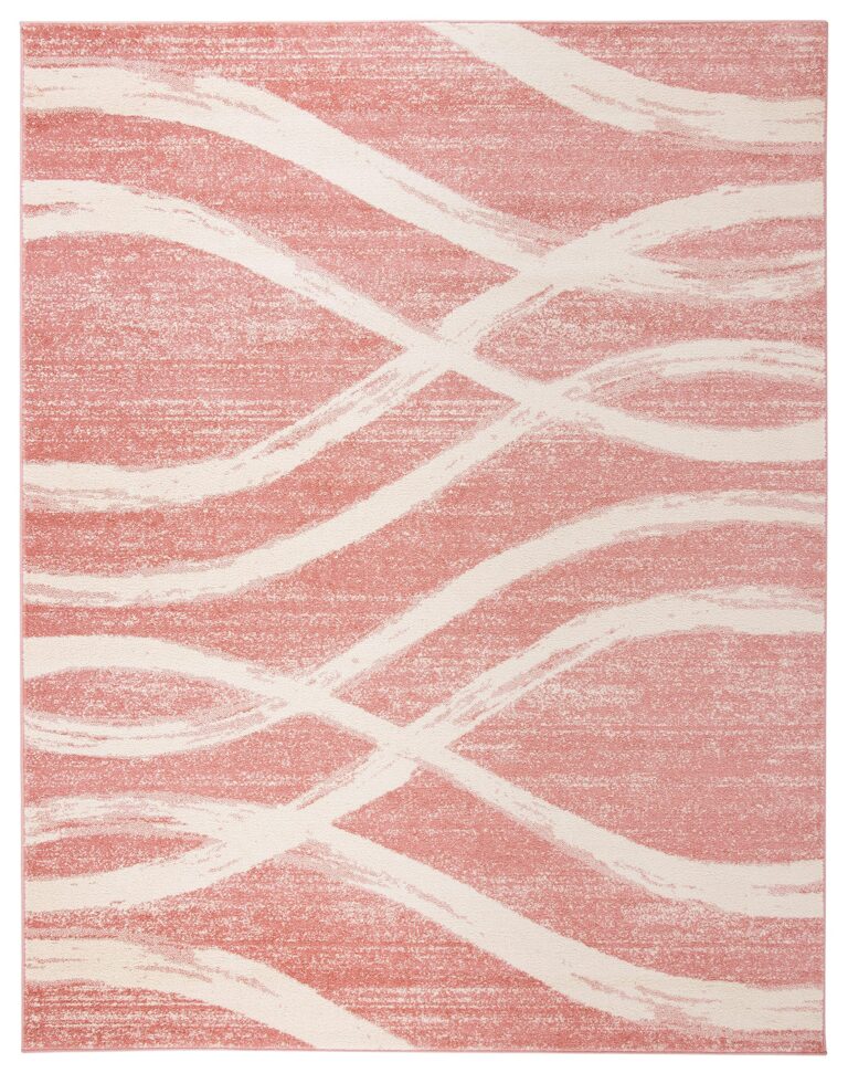 SAFAVIEH Adirondack Collection Area Rug - 9' x 12', Rose & Cream, Modern Wave Distressed Design, Non-Shedding & Easy Care, Ideal for High Traffic Areas in Living Room, Bedroom (ADR125Z) - Image 4