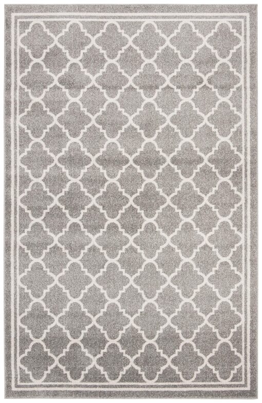 SAFAVIEH Amherst Collection X-Large Area Rug - 11' x 15', Dark Grey & Beige, Moroccan Trellis Design, Non-Shedding & Easy Care, Ideal for High Traffic Areas in Living Room, Bedroom (AMT422R) - Image 6