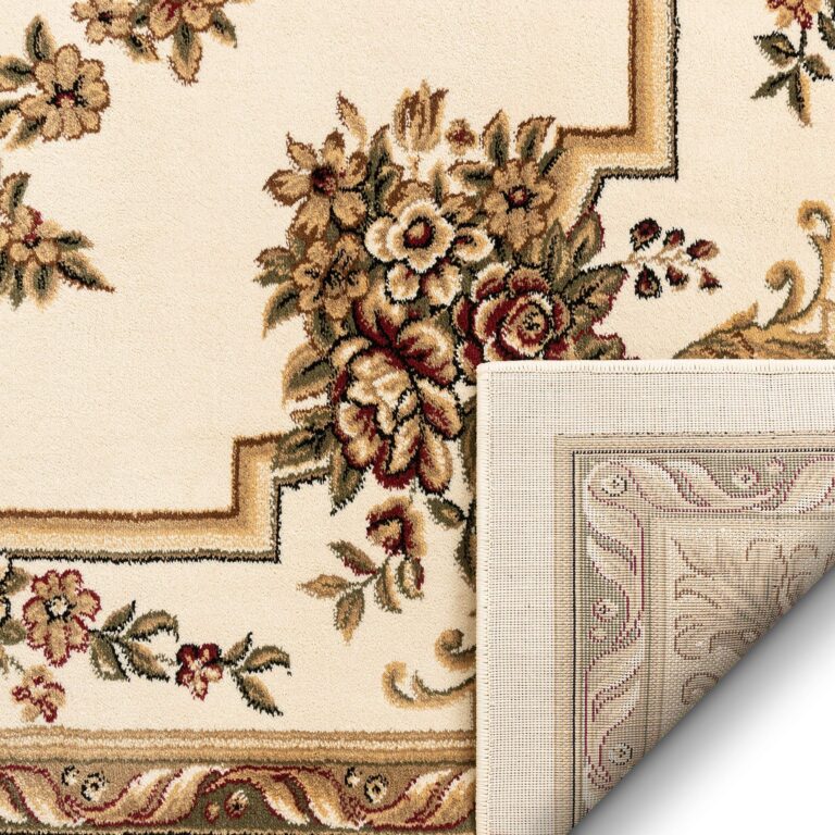 Pastoral Medallion Ivory French European Formal Traditional (7'10" x 10'6") Area Rug Easy to Clean Stain Fade Resistant Shed Free Contemporary Floral Thick Soft Plush Living Dining Room Rug - Image 5