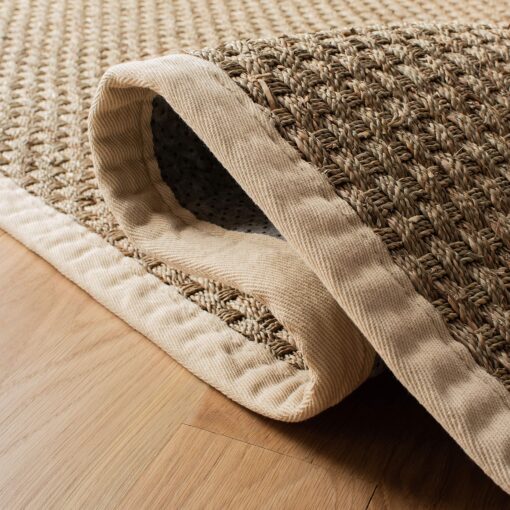 SAFAVIEH Natural Fiber Collection X-Large Area Rug - 2'6" x 22', Natural & Ivory, Border Basketweave Seagrass Design, Easy Care, Ideal for High Traffic Areas in Living Room, Bedroom (NF114J) - Image 3