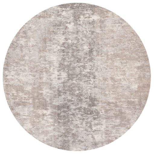 SAFAVIEH Madison Collection 8' Round GreyBeige MAD471G Modern Abstract Non-Shedding Entryway Foyer Living Room Bedroom Kitchen Area Rug - Image 2