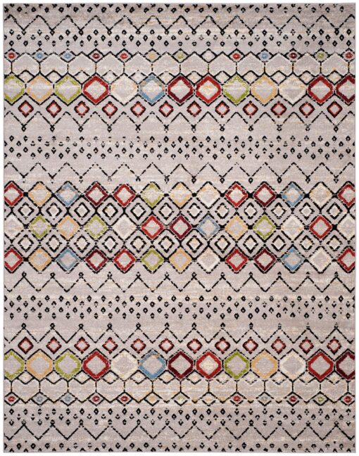 SAFAVIEH Amsterdam Collection Area Rug - 10' x 14', Light Grey & Multi, Moroccan Boho Design, Non-Shedding & Easy Care, Ideal for High Traffic Areas in Living Room, Bedroom (AMS108G) - Image 6