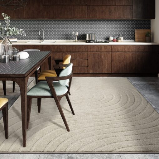 LUXE WEAVERS Modern Geometric Wave Cream 8x10 Area Rug - Image 8