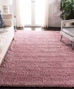 SAFAVIEH Fontana Shag Collection Area Rug - 5'3" x 7'6", Pink, Solid Design, Non-Shedding & Easy Care, 2-inch Thick Ideal for High Traffic Areas in Living Room, Bedroom (FNT800U)