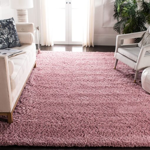 SAFAVIEH Fontana Shag Collection Area Rug - 5'3" x 7'6", Pink, Solid Design, Non-Shedding & Easy Care, 2-inch Thick Ideal for High Traffic Areas in Living Room, Bedroom (FNT800U)