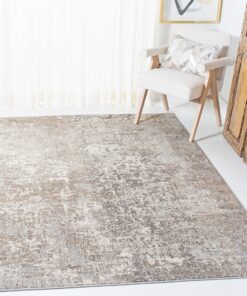 SAFAVIEH Madison Collection 10' Square GreyBeige MAD471G Modern Abstract Non-Shedding Living Room Dining Bedroom Area Rug