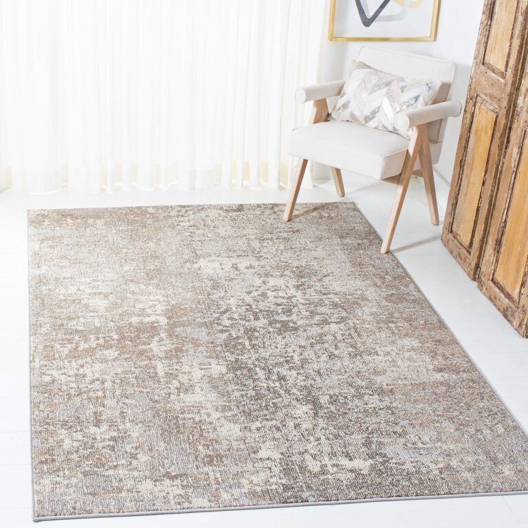 SAFAVIEH Madison Collection 10' Square GreyBeige MAD471G Modern Abstract Non-Shedding Living Room Dining Bedroom Area Rug