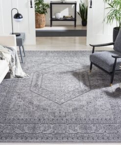 SAFAVIEH Adirondack Collection X-Large Area Rug - 11' x 15', Light Grey & Dark Grey, Oriental Medallion Design, Non-Shedding & Easy Care, Ideal for High Traffic Areas in Living Room, Bedroom (ADR108C)