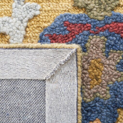 SAFAVIEH Blossom Collection Area Rug - 6' x 9', Gold & Multi, Handmade Wool, Ideal for High Traffic Areas in Living Room, Bedroom (BLM402D) - Image 2