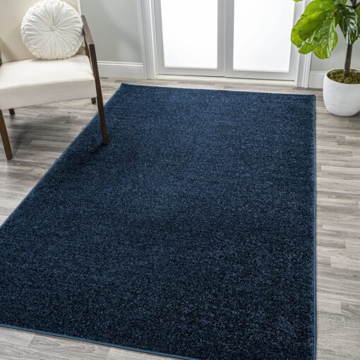 JONATHAN Y SEU100C-6 Haze Solid Low-Pile Indoor Area Rug, Coastal, Bohemian, Minimalist, Classic, Casual for Bedroom,Kitchen,Living Room,Non Shedding,Easy-Washing, Blue, 6 X 9