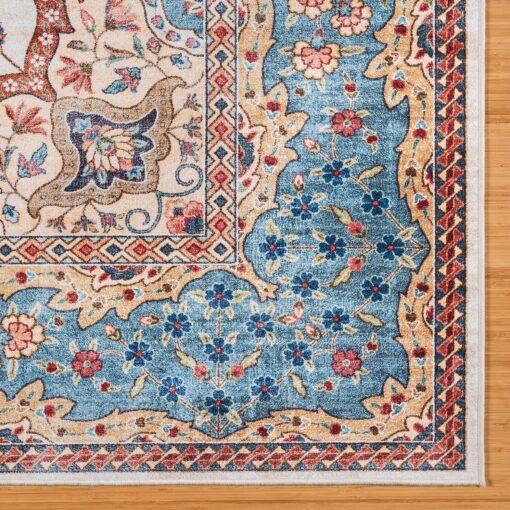 Gertmenian Indoor Boho Area Rug - 9x13 Extra Large, Non Slip, Super Strong, Ideal for High Traffic Areas in Bedroom, Living Room, Kitchen - Dainty Medallion, Multi, 24528 - Image 4