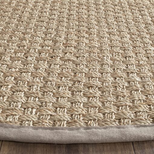 Safavieh Natural Fiber Collection Area Rug - 6' x 8', Natural & Grey, Seagrass, Basketweave Design with Cotton Border, Ideal for The Living Room, Bedroom, Dining Room (NF114P-68) - Image 7