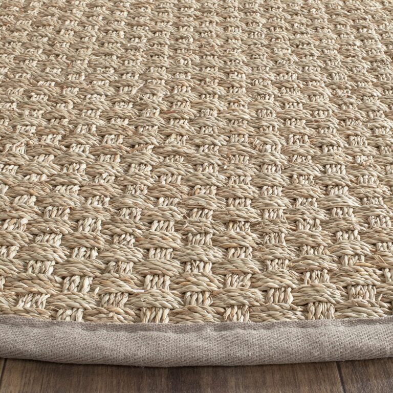 Safavieh Natural Fiber Collection Area Rug - 6' x 8', Natural & Grey, Seagrass, Basketweave Design with Cotton Border, Ideal for The Living Room, Bedroom, Dining Room (NF114P-68) - Image 7