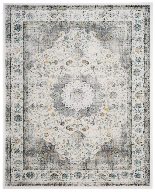 SAFAVIEH Evoke Collection Area Rug - 9' x 12', Grey & Gold, Shabby Chic Oriental Medallion Design, Non-Shedding & Easy Care, Ideal for High Traffic Areas in Living Room, Bedroom (EVK220B) - Image 4